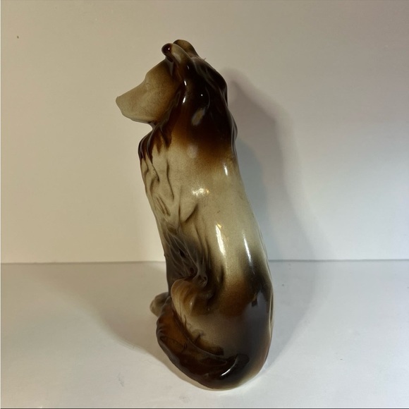Vintage Brazil Sitting Collie Lassie MCS 1960s Statue Brown Tan - Picture 2 of 9